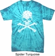 White Distressed Skull Spider Tie Dye Shirt