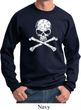 White Distressed Skull Sweatshirt