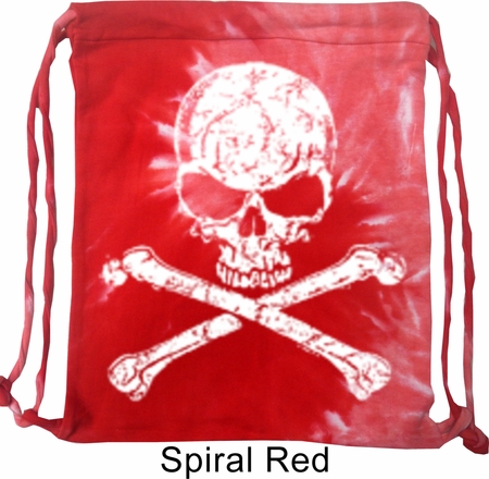 White Distressed Skull Tie Dye Bag
