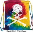 White Distressed Skull Tie Dye Bag