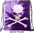 White Distressed Skull Tie Dye Bag