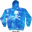White Distressed Skull Tie Dye Hoodie