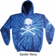 White Distressed Skull Tie Dye Hoodie