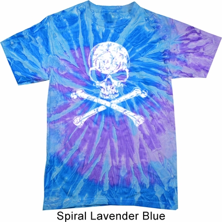White Distressed Skull Tie Dye Shirt