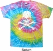 White Distressed Skull Tie Dye Shirt