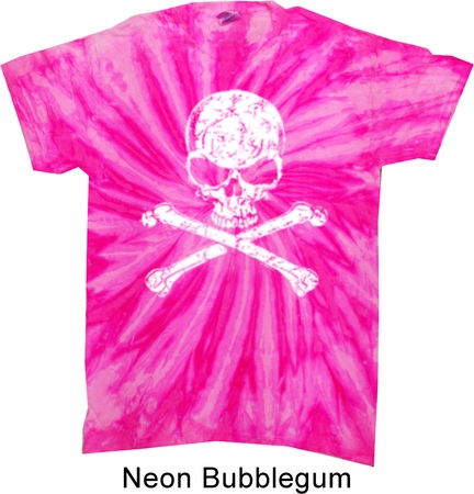 White Distressed Skull Twist Tie Dye Shirt