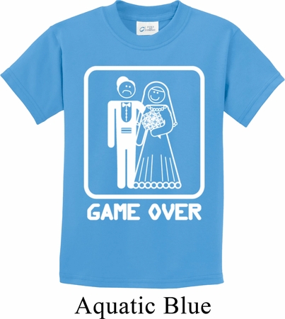White Game Over Kids Shirt