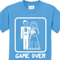 White Game Over Kids Shirts