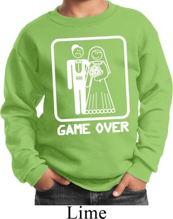 White Game Over Kids Sweatshirt