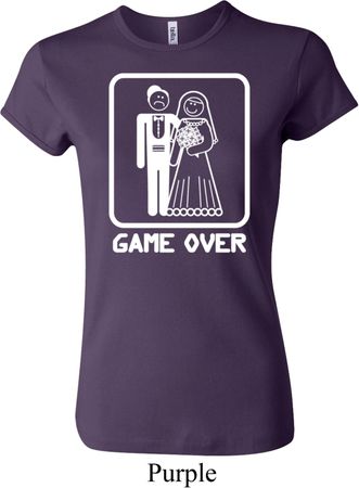 White Game Over Ladies Crewneck Shirt