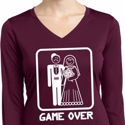 White Game Over Ladies Dry Wicking Long Sleeve Shirt White Game Over Ladies Dry Wicking Long Sleeve Shirt
