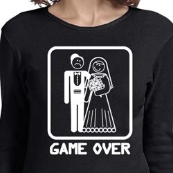 White Game Over Ladies Long Sleeve Shirt White Game Over Ladies Long Sleeve Shirt