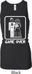 White Game Over Ladies Longer Length Racerback Tank Top