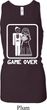 White Game Over Ladies Longer Length Racerback Tank Top