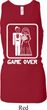 White Game Over Ladies Longer Length Racerback Tank Top