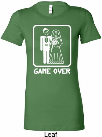 White Game Over Ladies Longer Length Shirt