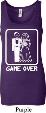 White Game Over Ladies Longer Length Tank Top