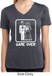 White Game Over Ladies Moisture Wicking V-neck Shirt