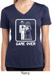 White Game Over Ladies Moisture Wicking V-neck Shirt