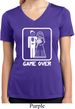 White Game Over Ladies Moisture Wicking V-neck Shirt