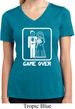 White Game Over Ladies Moisture Wicking V-neck Shirt