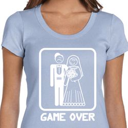 White Game Over Ladies Scoop Neck Shirt White Game Over Ladies Scoop Neck Shirt