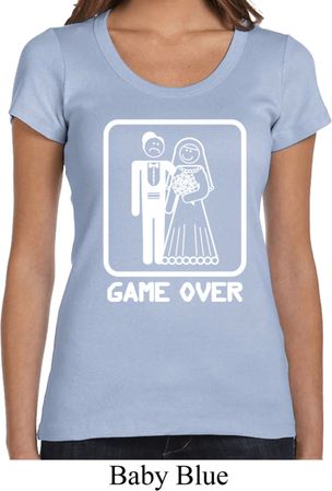 White Game Over Ladies Scoop Neck Shirt