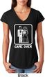 White Game Over Ladies Tri Blend V-Neck Shirt
