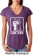 White Game Over Ladies Tri Blend V-Neck Shirt