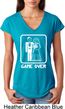 White Game Over Ladies Tri Blend V-Neck Shirt