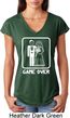 White Game Over Ladies Tri Blend V-Neck Shirt