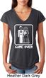 White Game Over Ladies Tri Blend V-Neck Shirt
