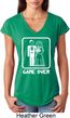 White Game Over Ladies Tri Blend V-Neck Shirt