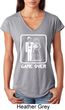 White Game Over Ladies Tri Blend V-Neck Shirt