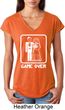 White Game Over Ladies Tri Blend V-Neck Shirt