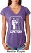 White Game Over Ladies Tri Blend V-Neck Shirt