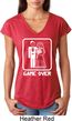 White Game Over Ladies Tri Blend V-Neck Shirt