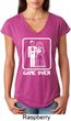 White Game Over Ladies Tri Blend V-Neck Shirt