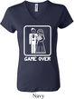 White Game Over Ladies V-neck Shirt
