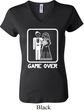 White Game Over Ladies V-neck Shirt