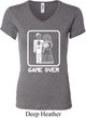 White Game Over Ladies V-neck Shirt