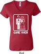 White Game Over Ladies V-neck Shirt