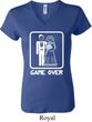 White Game Over Ladies V-neck Shirt