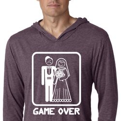 White Game Over Lightweight Hoodie Shirt