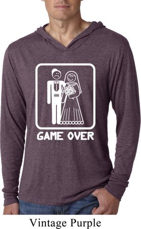 White Game Over Lightweight Hoodie Shirt