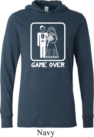 White Game Over Lightweight Hoodie Tee