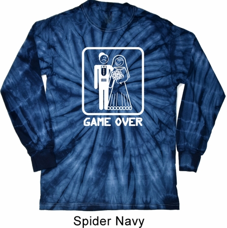 White Game Over Long Sleeve Tie Dye Shirt