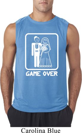 White Game Over Mens Sleeveless Shirt