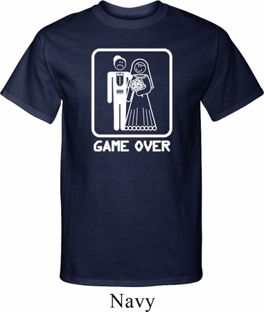 White Game Over Mens Tall Shirt