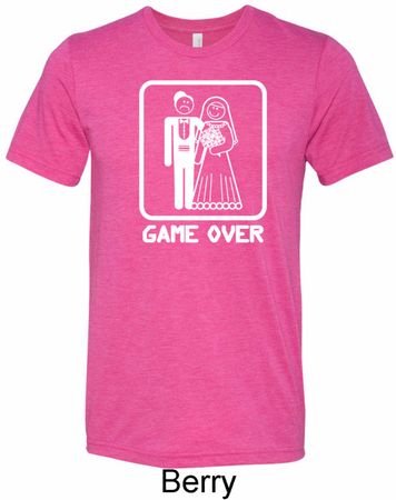 White Game Over Mens Tri Blend Crewneck Shirt
